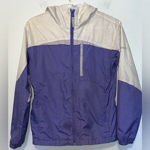 Columbia Kids Lightweight Hooded Jacket Windbreaker Lined Purple Size 14/16